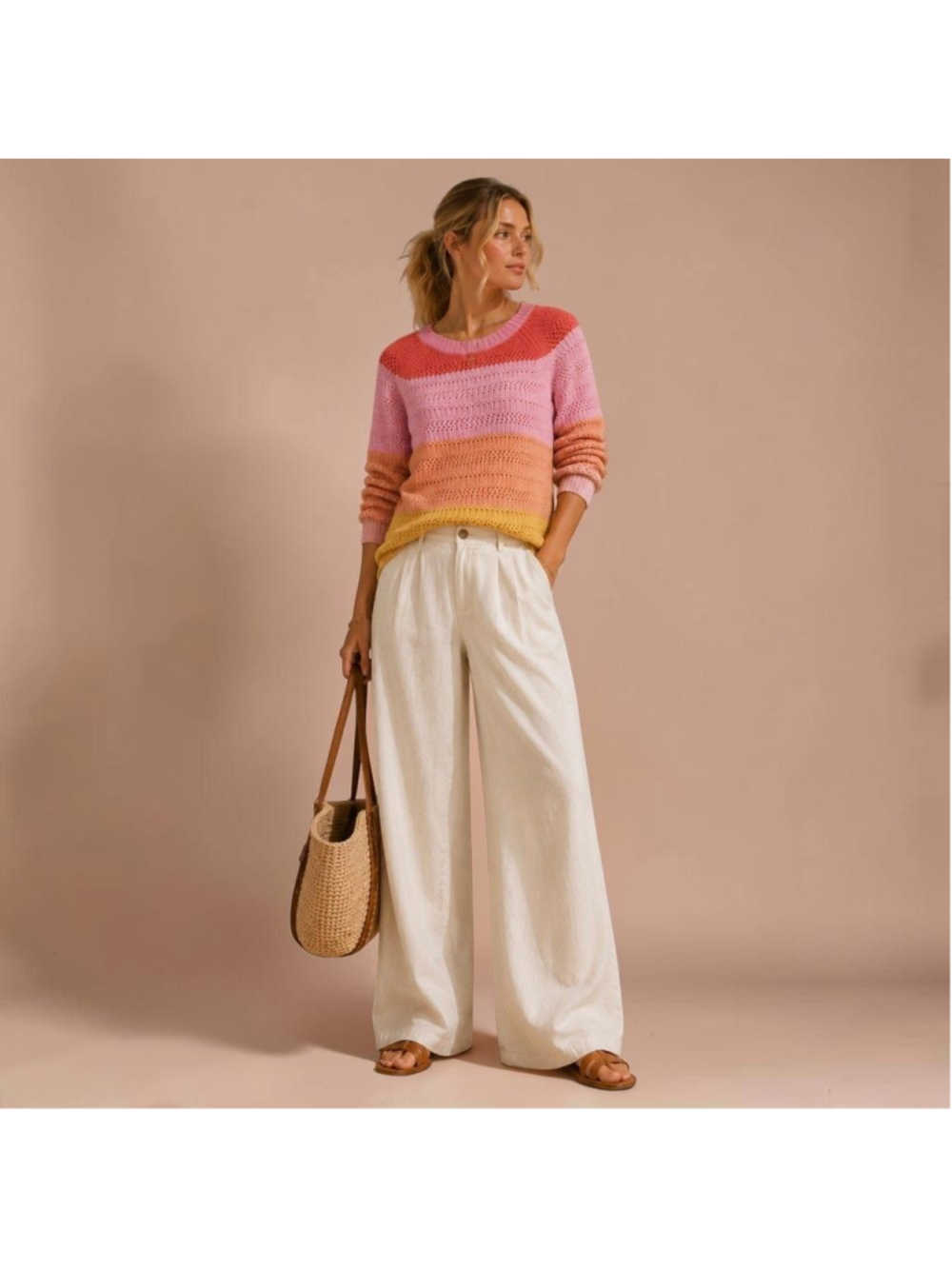 Talbots Pullover Lightweight Sweater Sz M NWT Colorful Colorblock